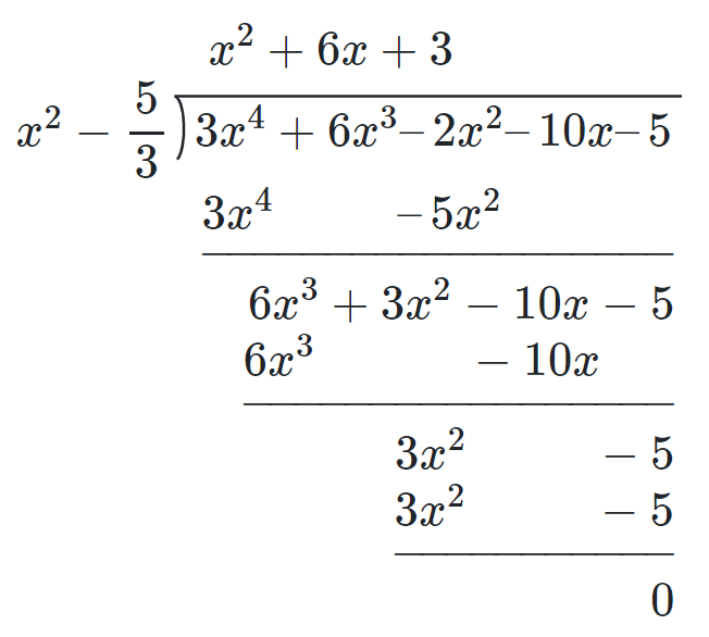 Polynomial long division